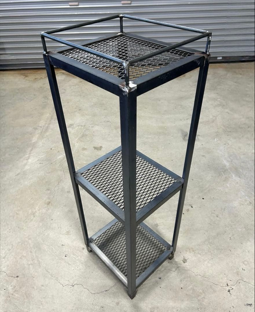 アイアンシェルフ 3段 落下防止バー スリムラック