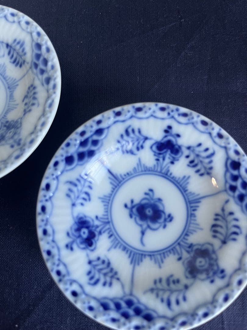 ロイヤルコペンハーゲン　ブルーフルーテッド ハーフレース　豆皿　2枚　一級品