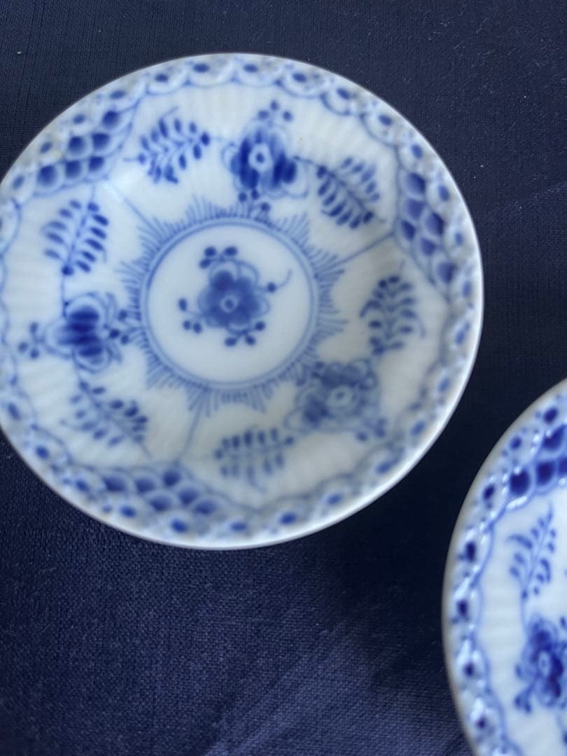 ロイヤルコペンハーゲン　ブルーフルーテッド ハーフレース　豆皿　2枚　一級品