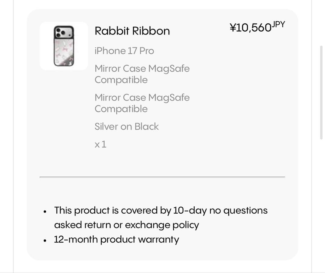 CASETIFY iPhone 17 Pro ケース Rabbit Ribbon
