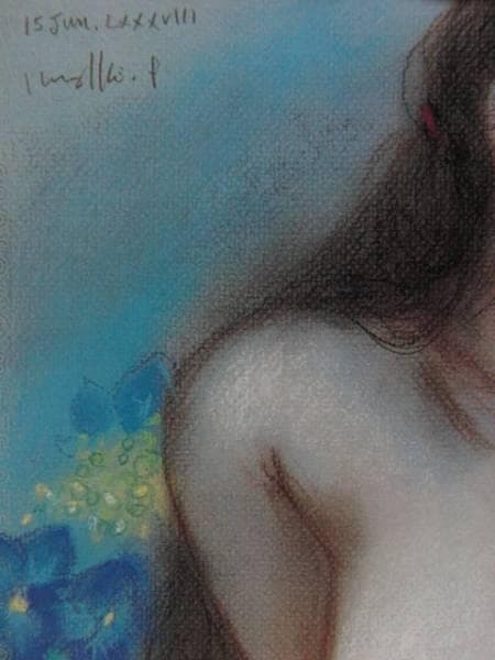 古沢 岩美、萼あじさい、希少画集画、新品額装付