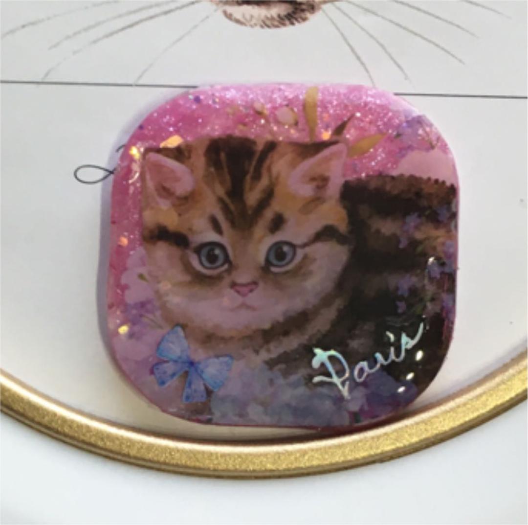 レジンヘアゴム♡温度で色が変わるフラワー猫ちゃん・再販不可