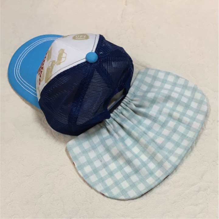 グリーン アイス チェック 日除け ハンドメイド