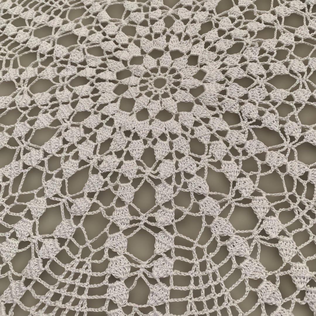 こレース編み円形テーブルクロス ホワイト