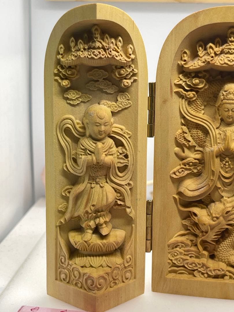 masamislikesuger様9/21【1930】木彫り三開仏 セット