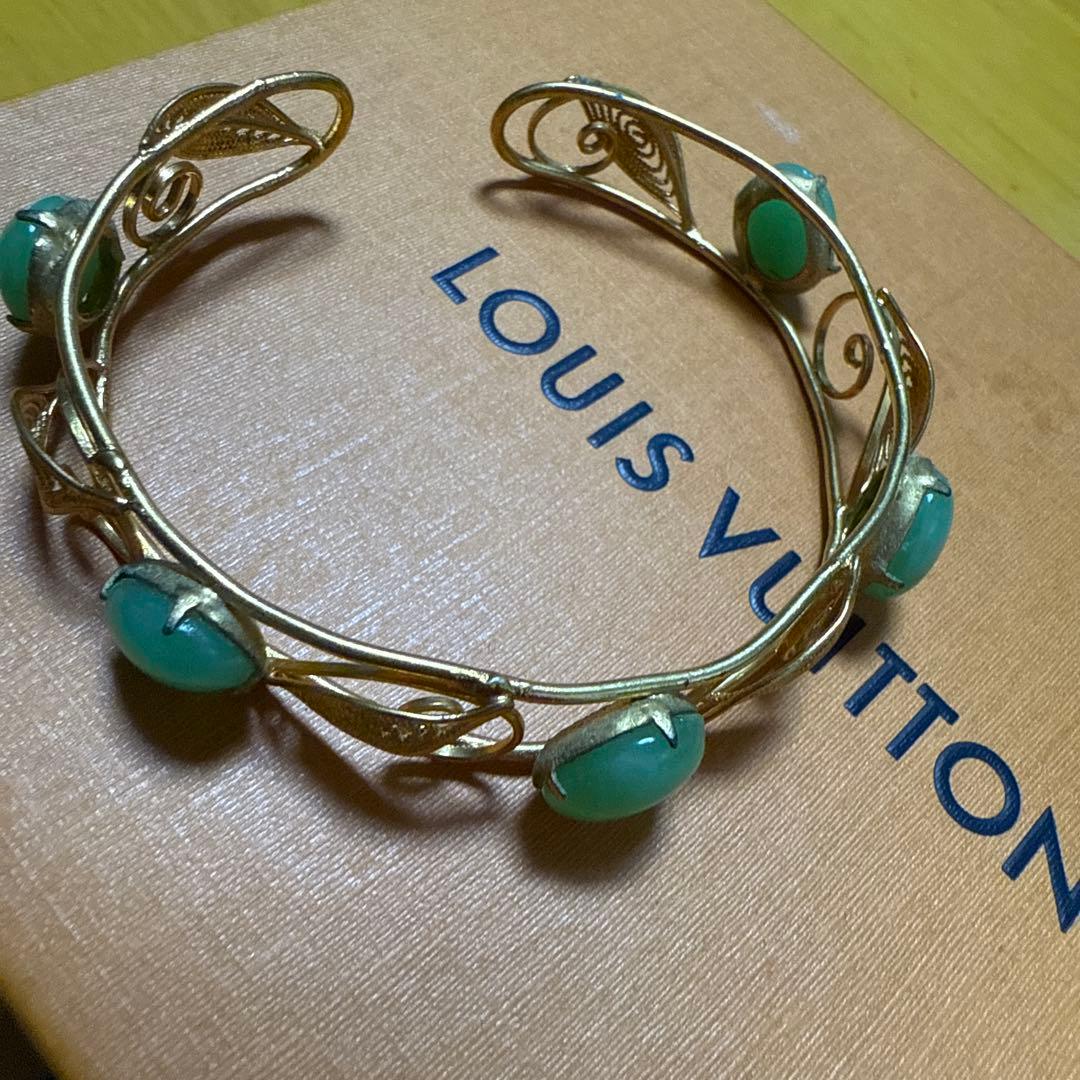 ゴールドオープンバングル　bluegem