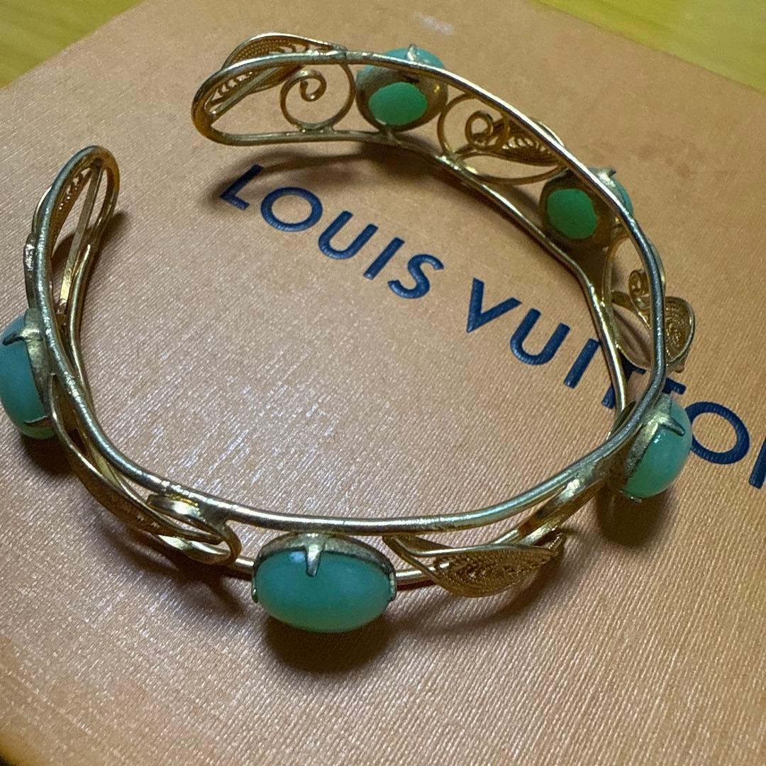 ゴールドオープンバングル　bluegem