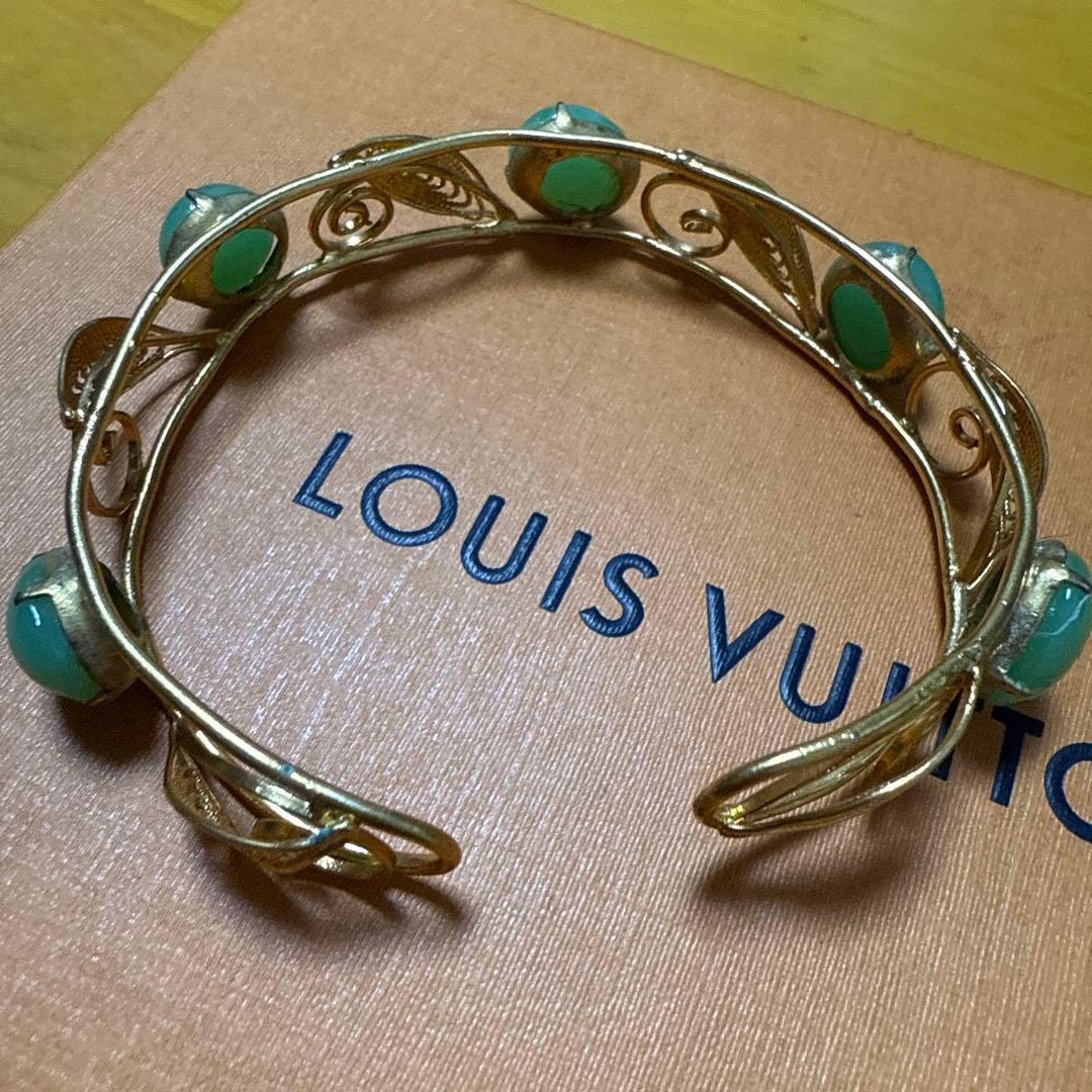 ゴールドオープンバングル　bluegem