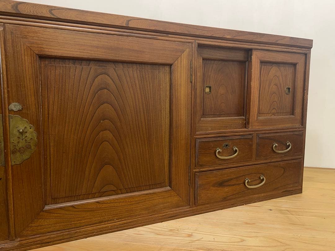 ローボード　棚　木製　M084　古道具　古家具　和家具　ビンテージ　アンティーク