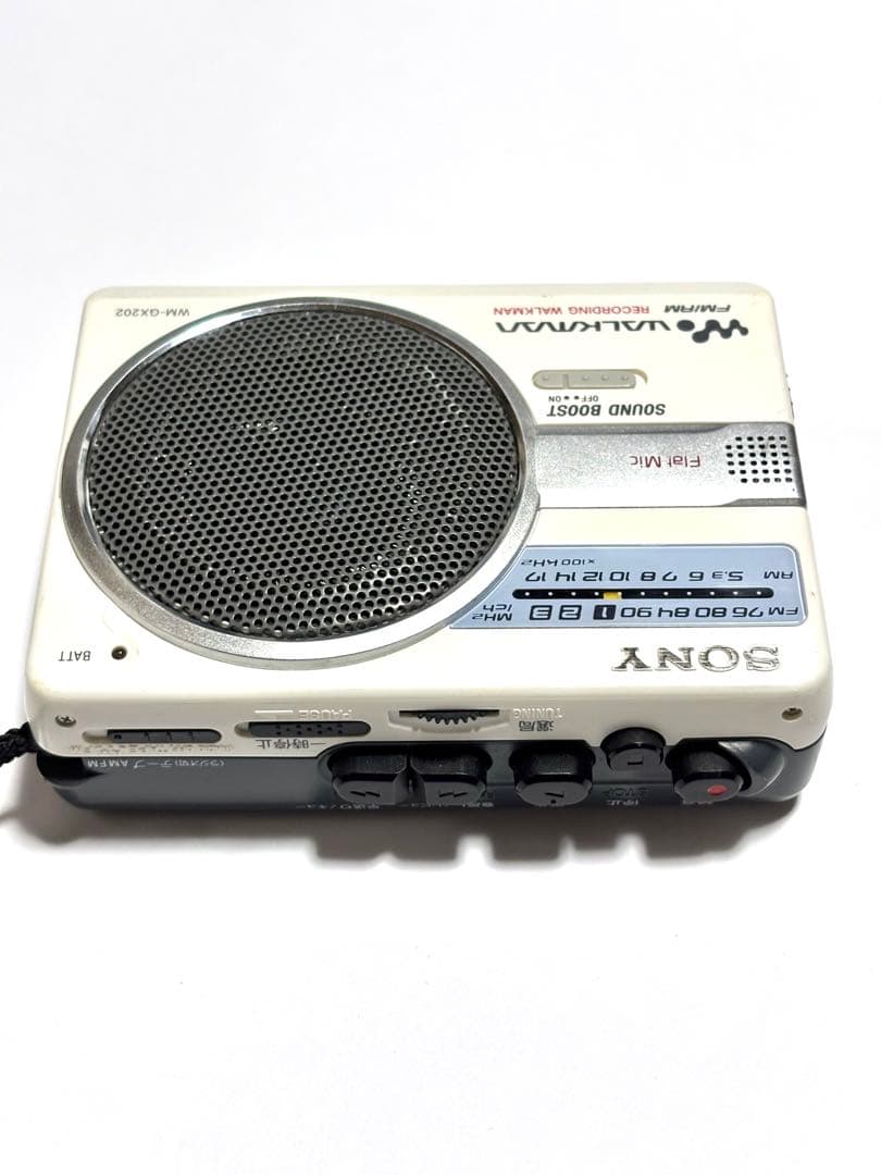 SONY ラジオ録音機能付き カセットウォークマン WM-GX202 整備品　白