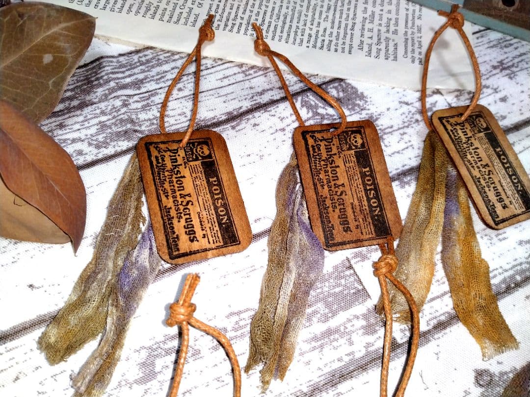 ハロウィン　男前　vintage風　オリジナルwoodタグ　6枚セット