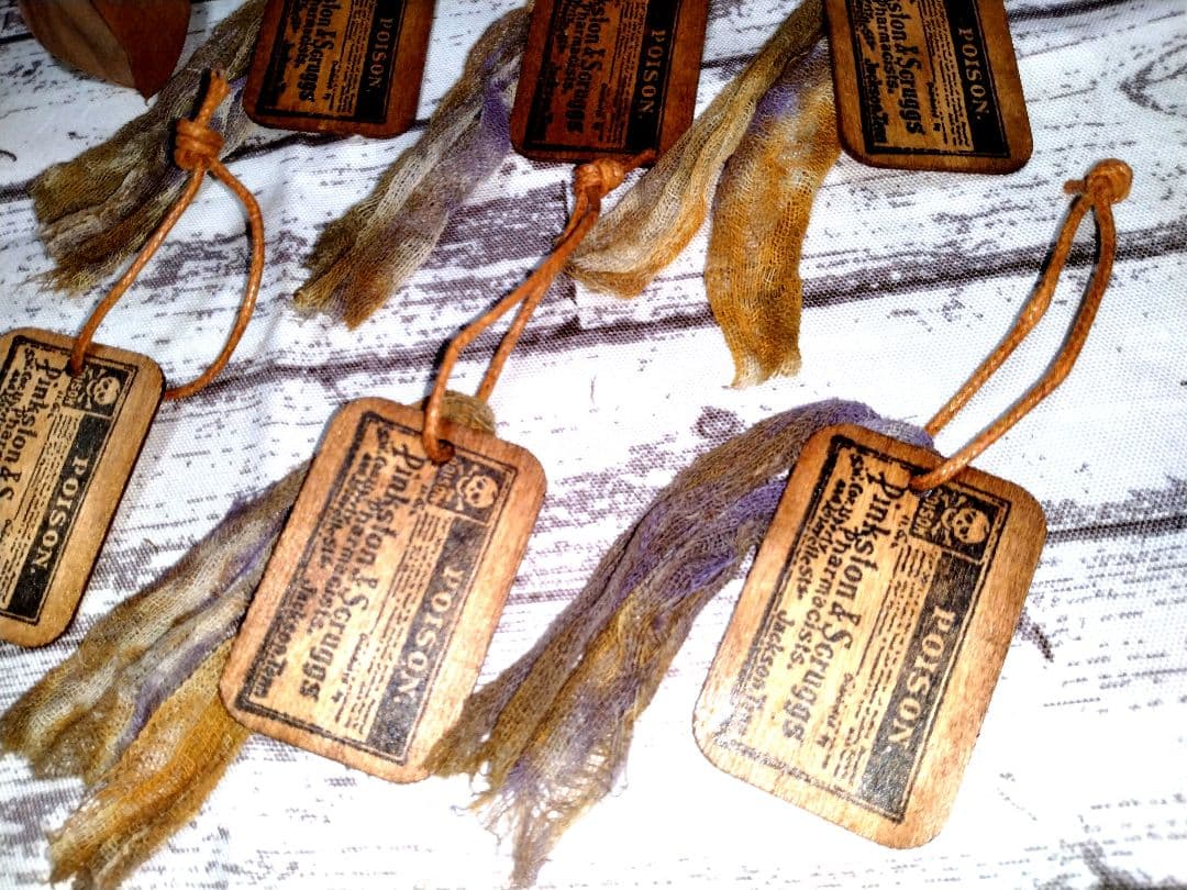 ハロウィン　男前　vintage風　オリジナルwoodタグ　6枚セット