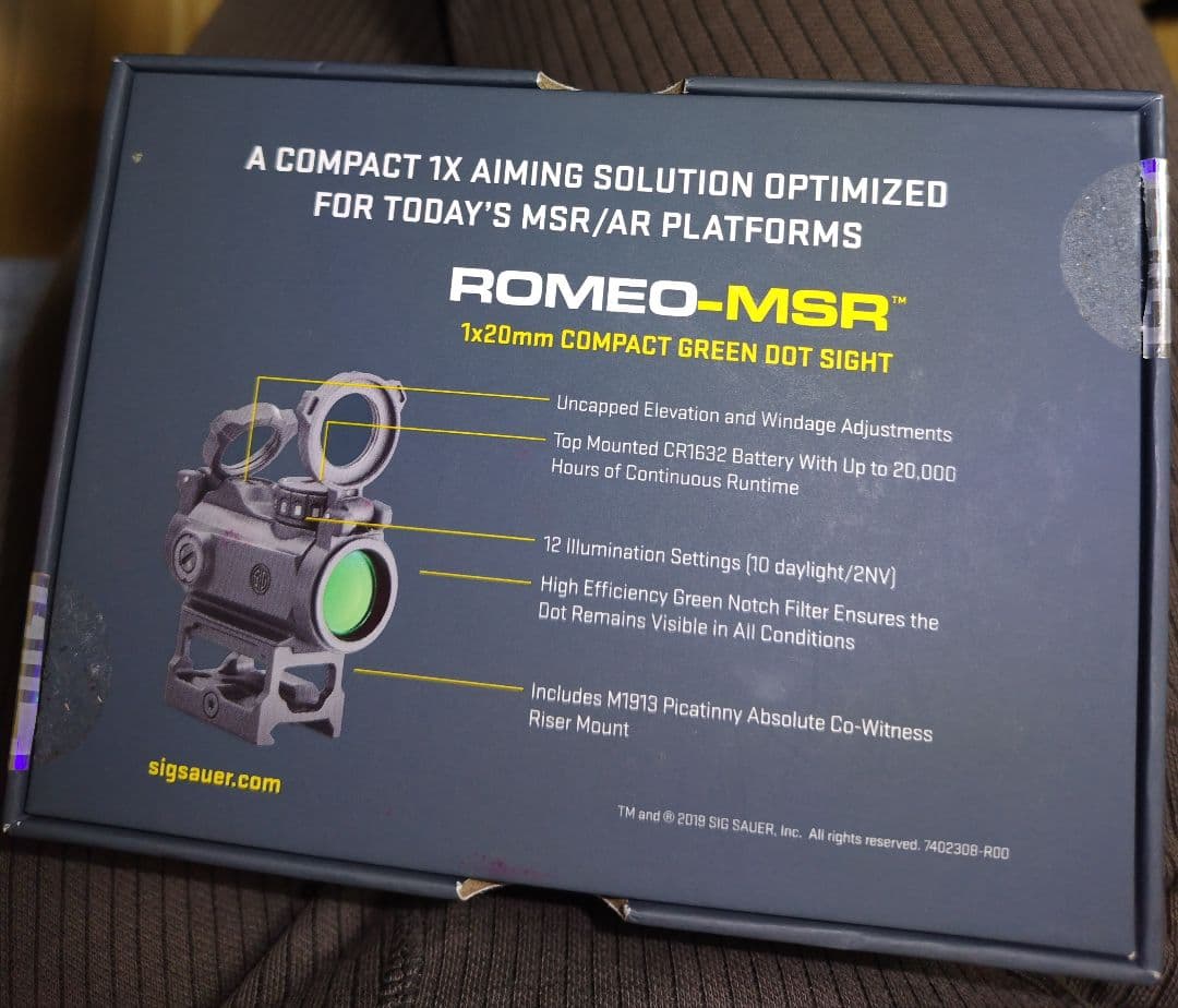 SIG SAUER ROMEO-MSR ダットサイト、(レティクル): レッド