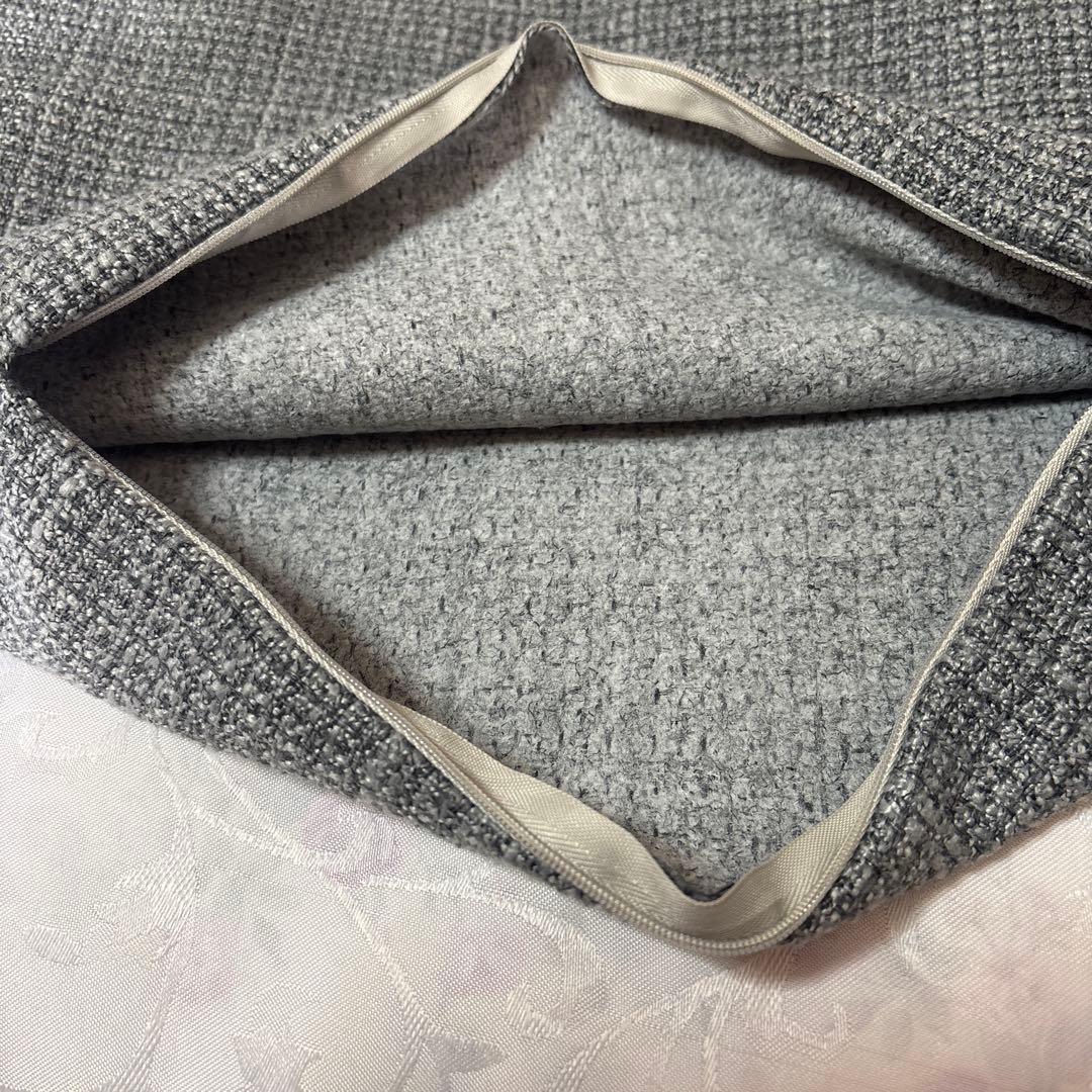 未使用　日本製　カウチソファ2人掛け　合成皮革　グレー　クッション付き