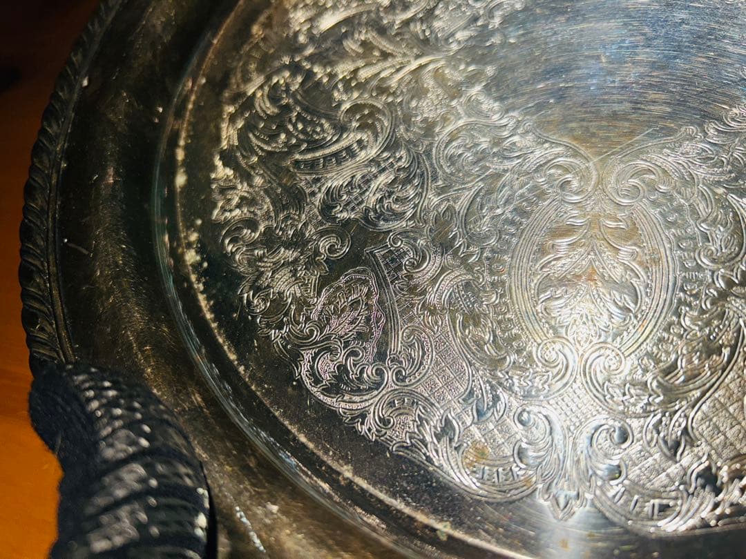 USAアンティーク】 ONEDIA シルバープレート　大皿　トレー　トレンチ