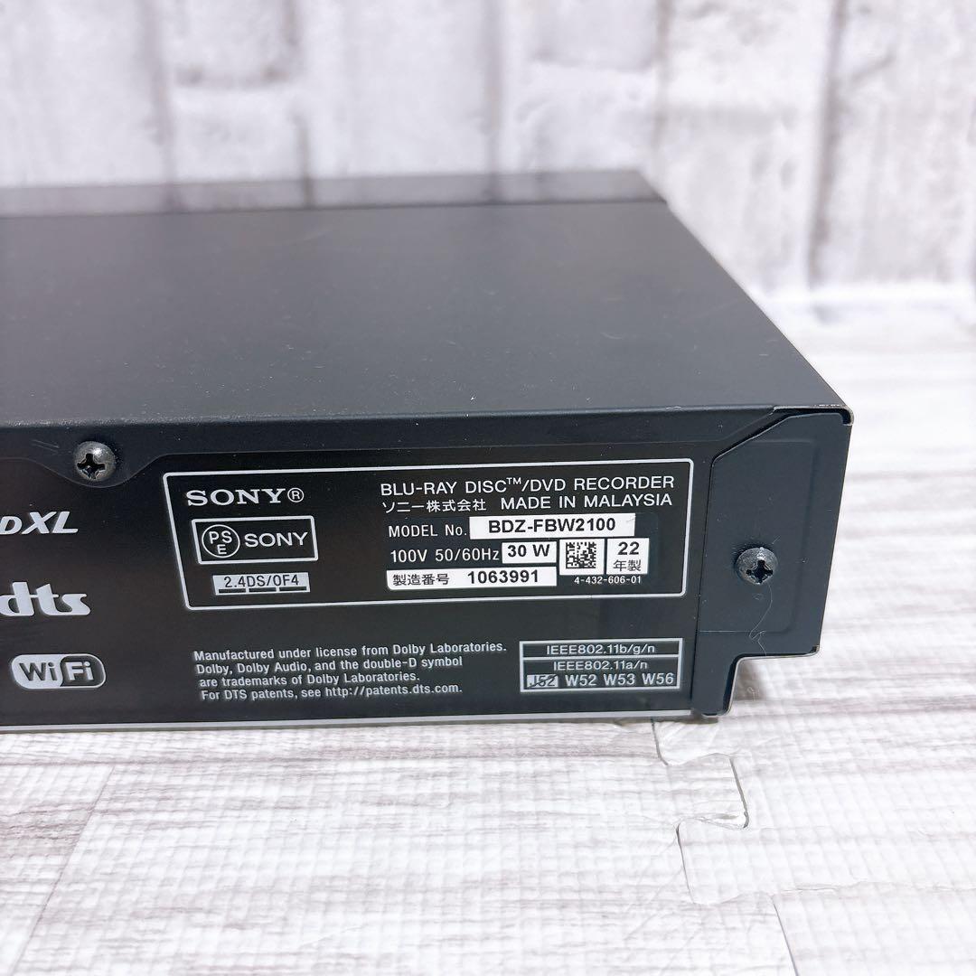 ソニー 2TB 2チューナー 4K ブルーレイレコーダー BDZ-FBW2100