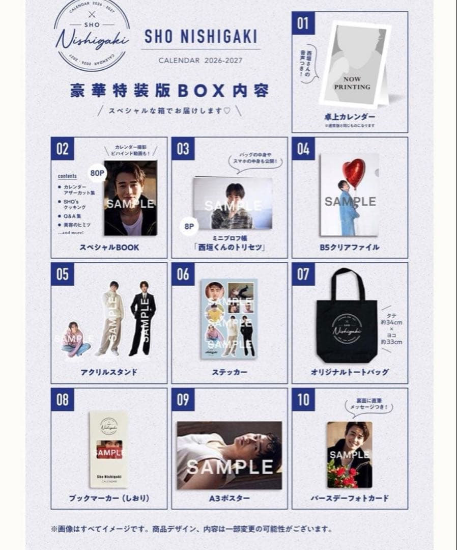 ムック 西垣匠 Sho Nishigaki Calendar 特装版