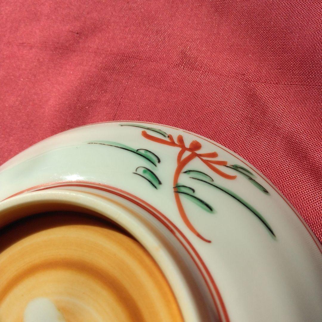 レトロ 手描き 清水焼き 青い花模様と色鮮やかな皿10枚セット