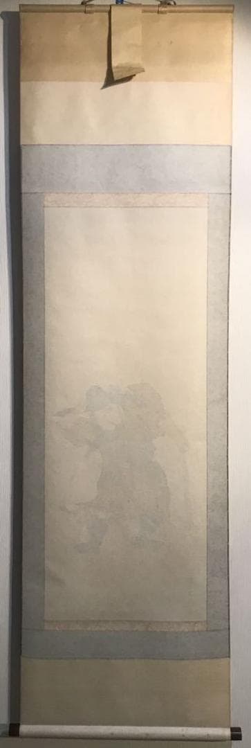 【真作】掛軸 福田素仙『鍾馗』絹本 肉筆 共箱付 掛け軸 g95490
