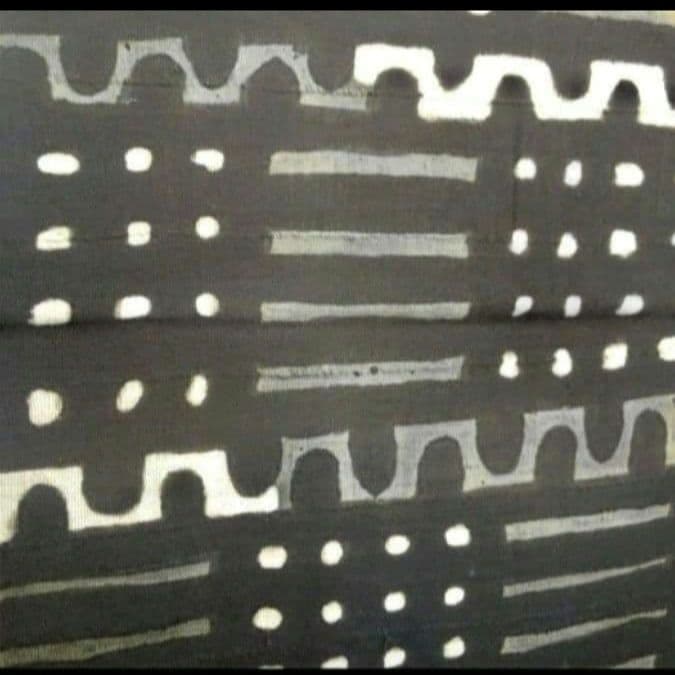 アフリカ　マリ共和国　ボゴラン7列帯　泥染め　　タペストリー