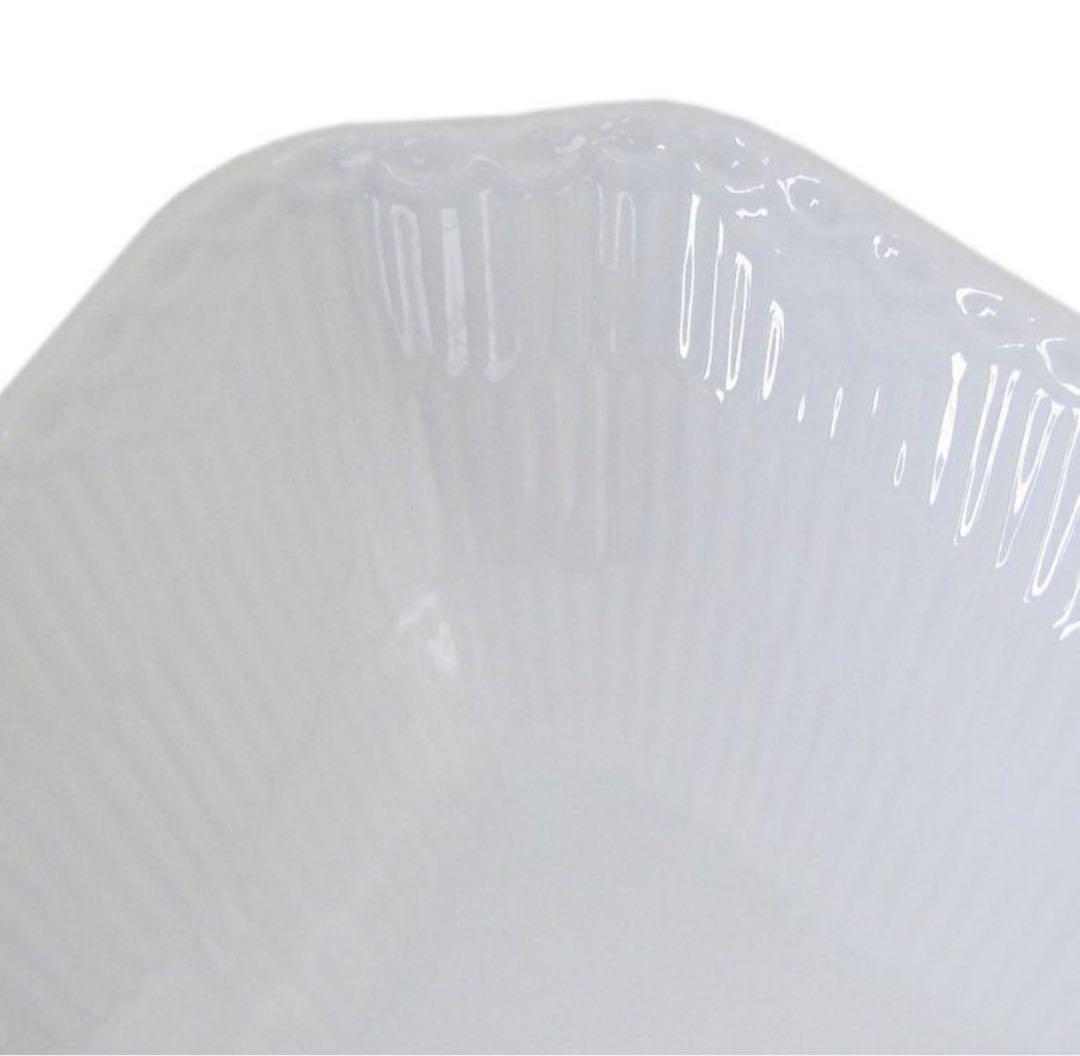 未使用 ロイヤルコペンハーゲン ホワイトフルーテッドハーフレース スクエアボウル