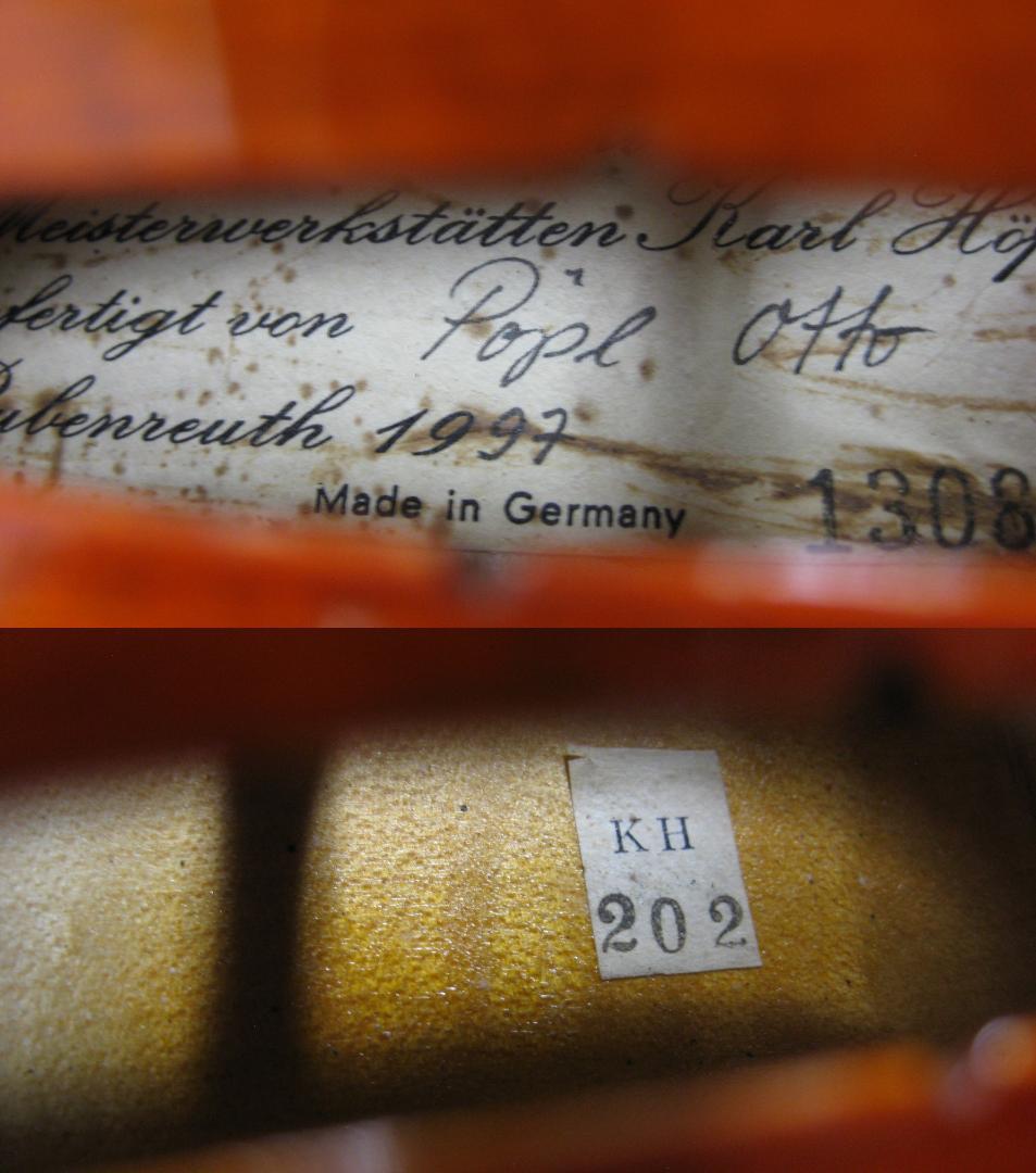 【良彩良杢】 ドイツ製 カールヘフナー KH202 バイオリン 4/4 セット