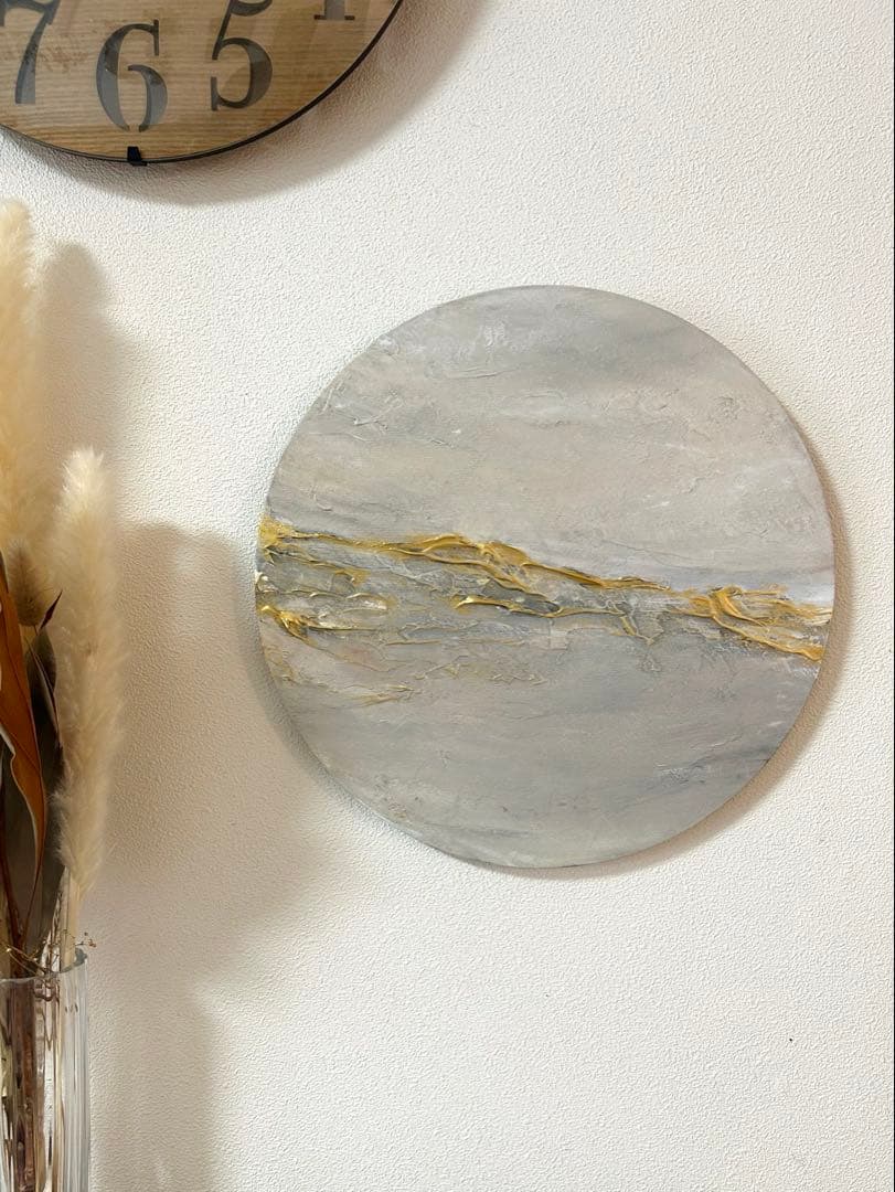 -Texture Art／30cm サークル N.キャンバスボード b