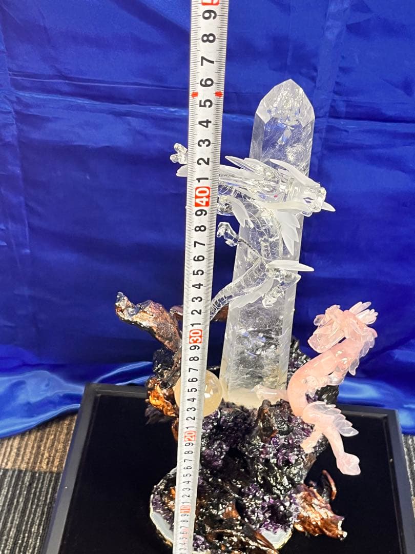 日本伝統工芸正会員　一級宝石研磨士　天を翔け福を掴む　天翔龍　置物　※訳あり※