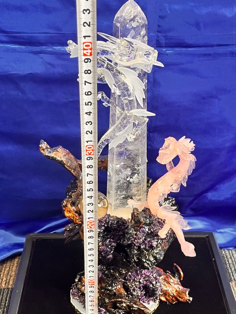 日本伝統工芸正会員　一級宝石研磨士　天を翔け福を掴む　天翔龍　置物　※訳あり※