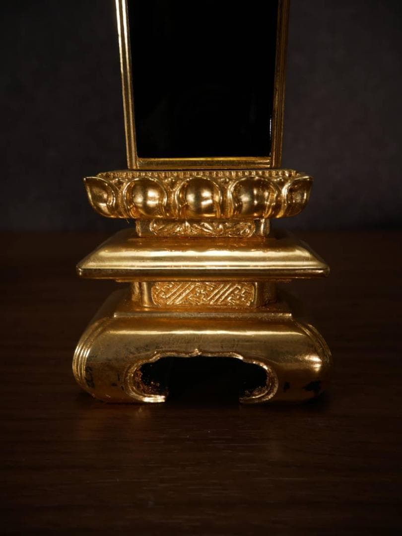 限定値下　【長期保管品】位牌　純金箔　仏壇　仏具　仏教美術　4297