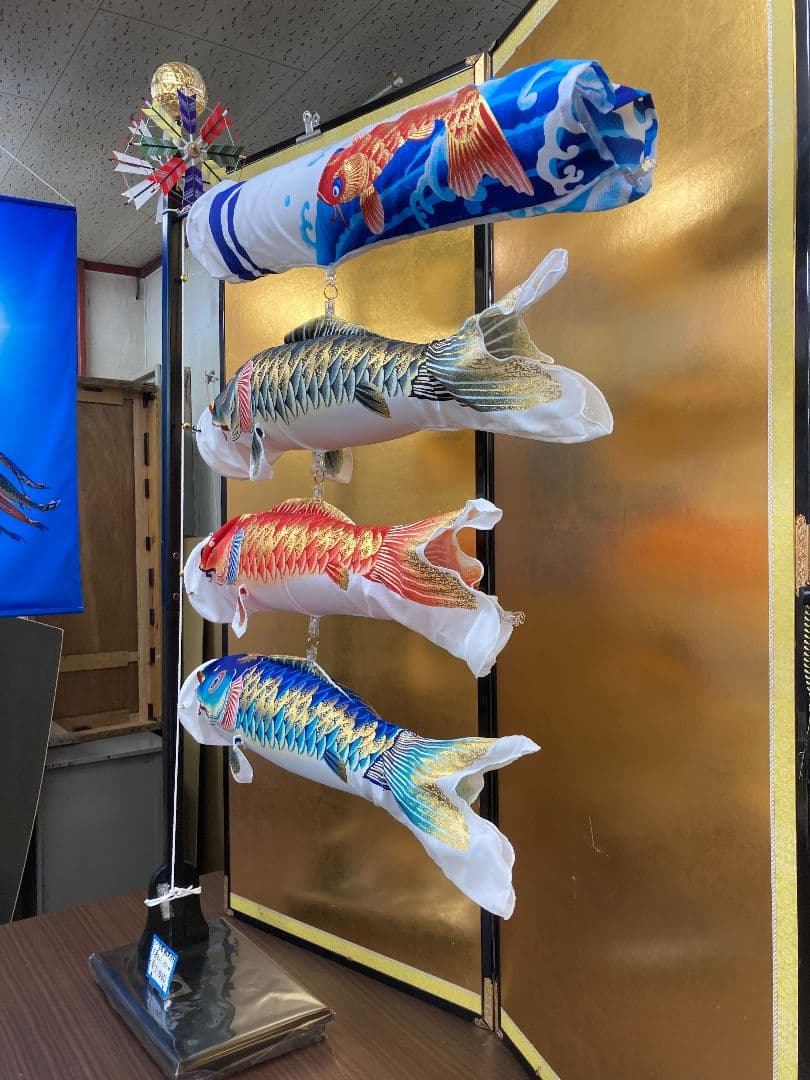 【一点限り】鯉のぼり（室内用)　プチ座敷鯉物語　天華セット　80cm