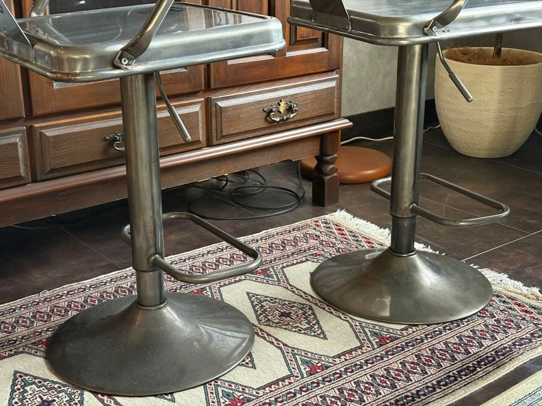 アメリカン　ブリキ調　カウンターチェア　バーカウンター　バーチェア　４脚　nZ