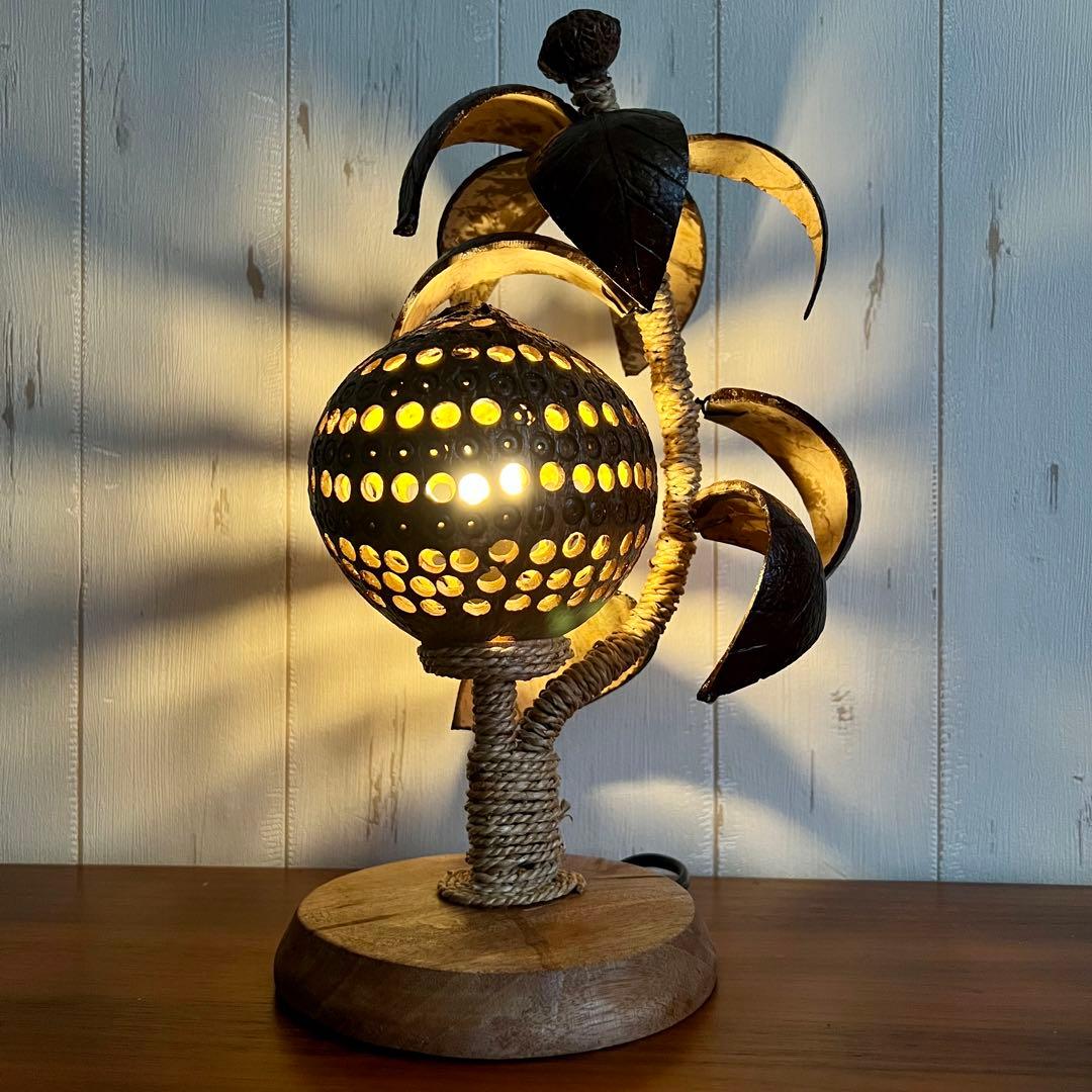 ヤシの木ライト⑤ ヤシの木ランプ ココナッツライト ココナッツランプ 卓上ライト