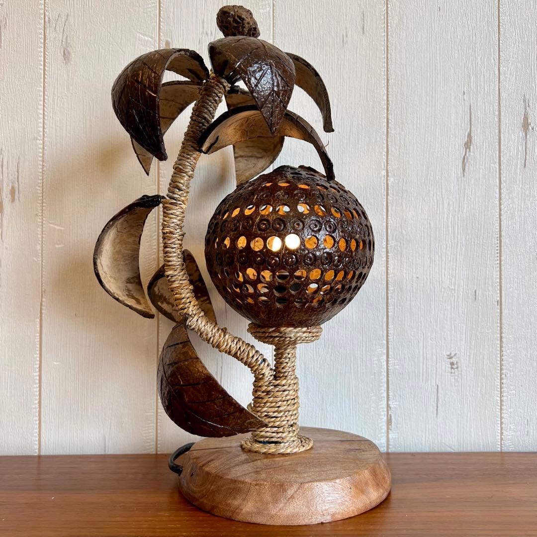 ヤシの木ライト⑤ ヤシの木ランプ ココナッツライト ココナッツランプ 卓上ライト