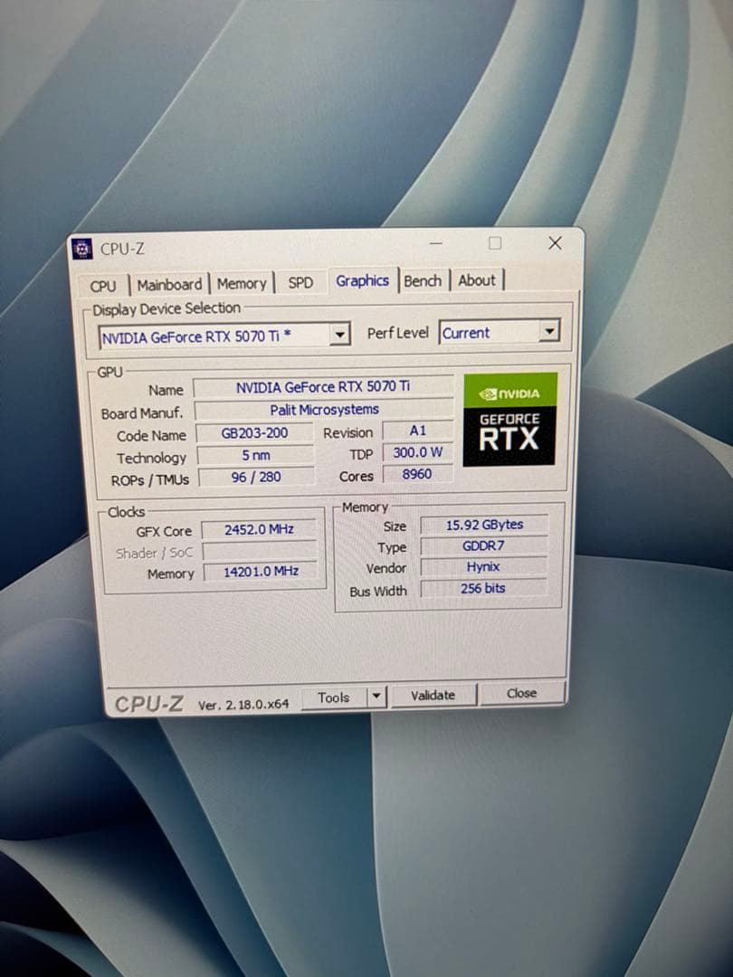 グラフィックボード・グラボ・ビデオカード PALIT GEFORCE RTX 5070 Ti 16GB GAMINGPRO