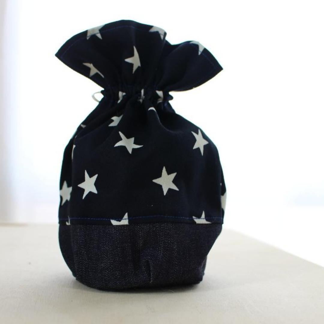 骨壷セット 7寸 白並 骨壷 覆い袋 スターデニム