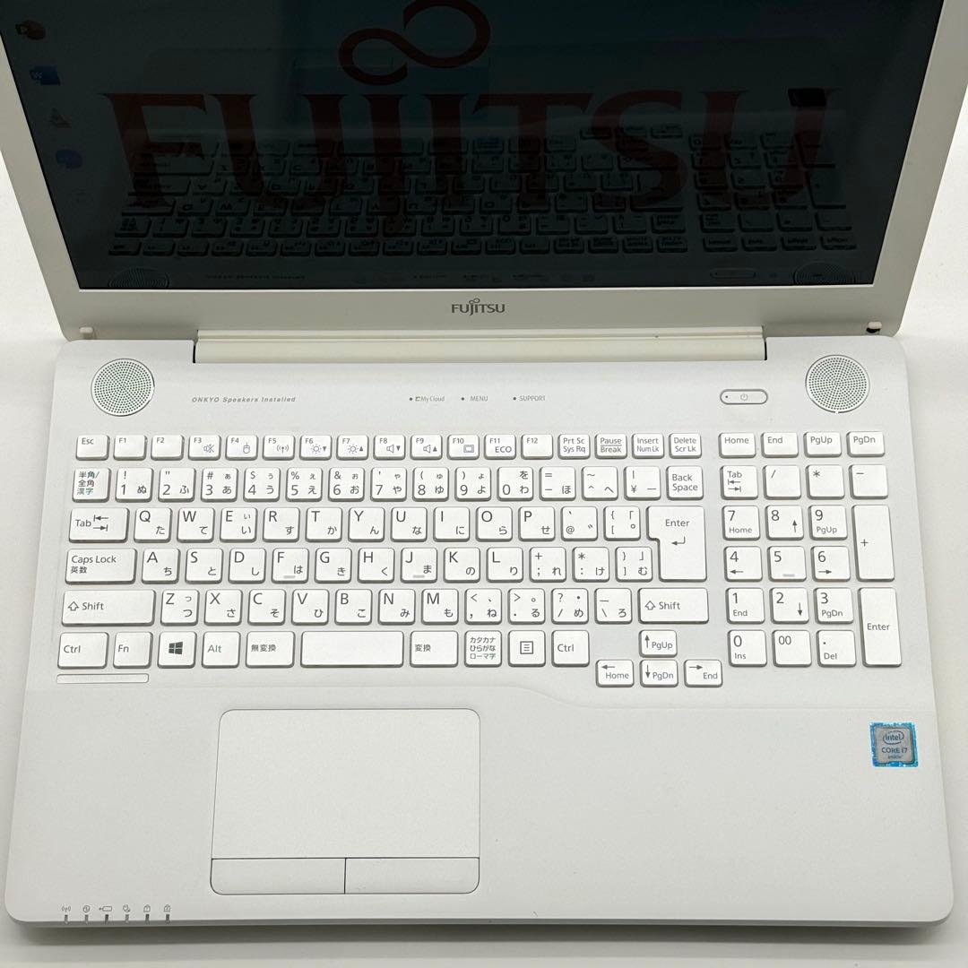 美品 富士通ノートパソコン i7 16GB 新品SSD512 高速 11pro