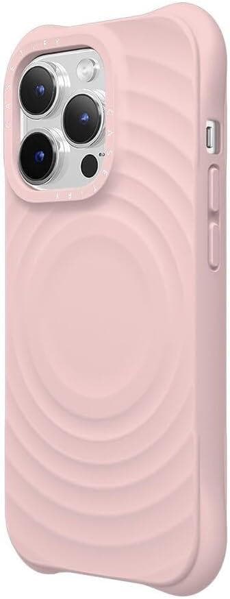 iPhone 14 Pro ケース 波型シリコン MagSafe サクラピンク