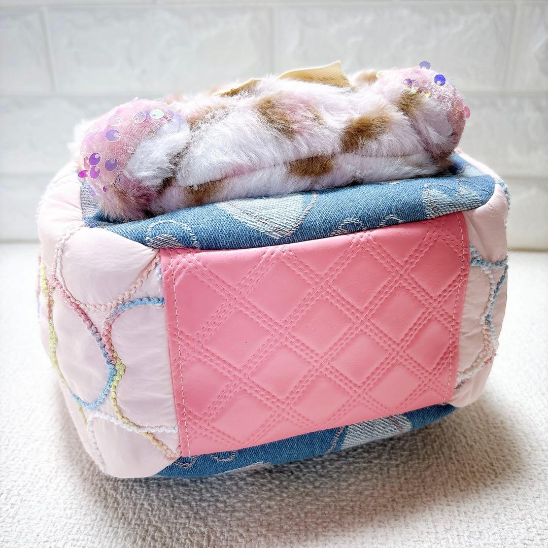 コヤンイサムチョン　ころりんバッグ　ルミちゃん　ハート柄デニム　うさちゃん