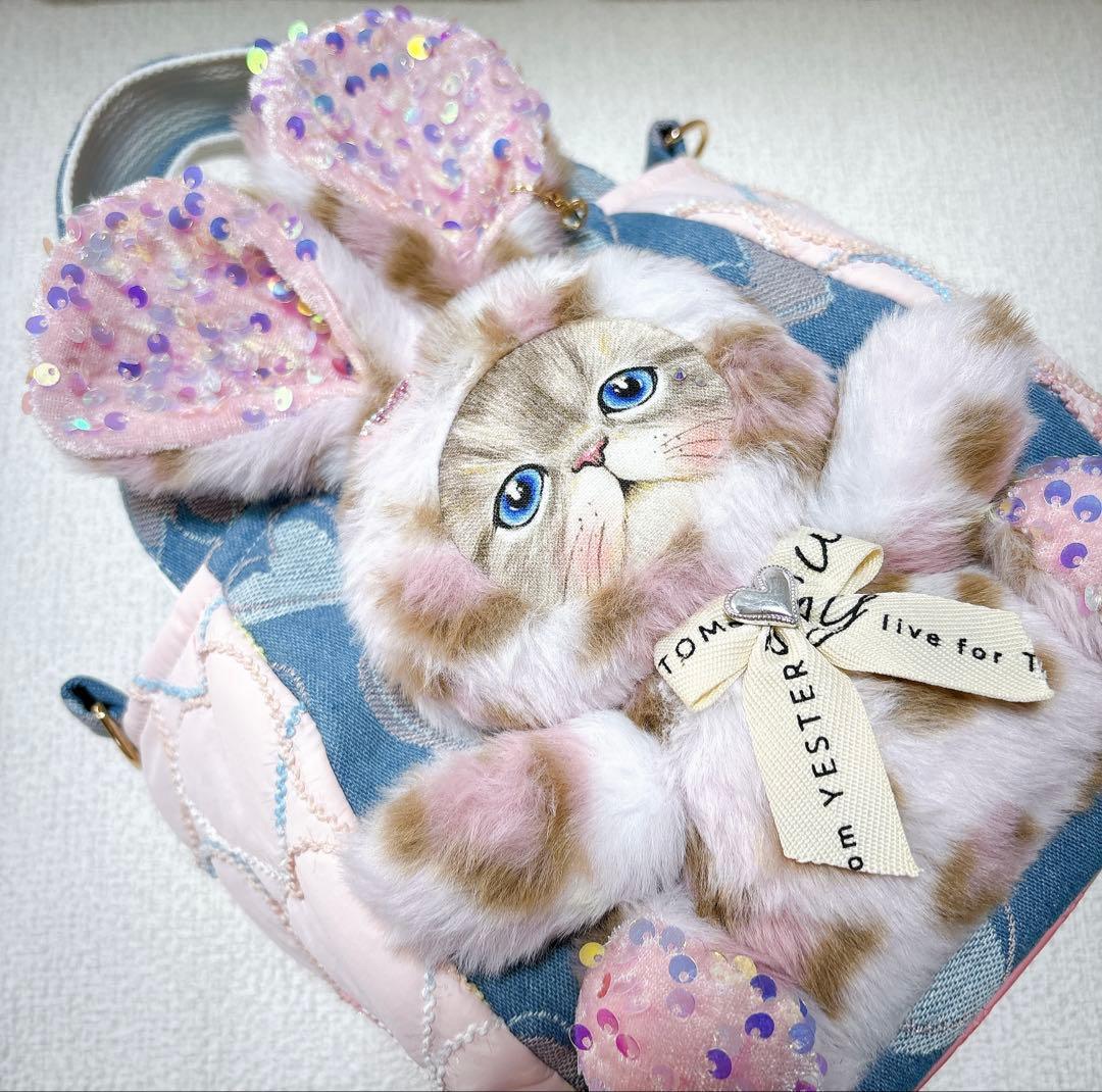 コヤンイサムチョン　ころりんバッグ　ルミちゃん　ハート柄デニム　うさちゃん