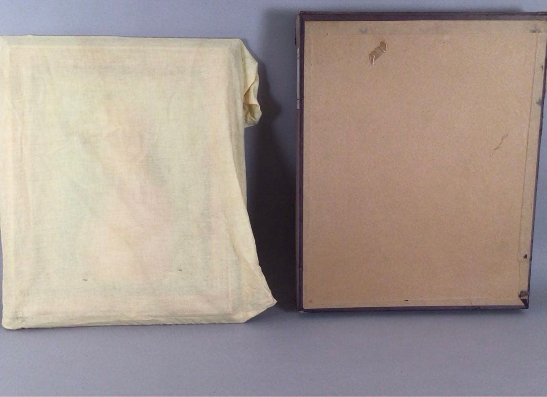 No3927 佐田昌治「花帽子の少女」　油彩画　直筆サイン　黄袋/畳箱　送料無料