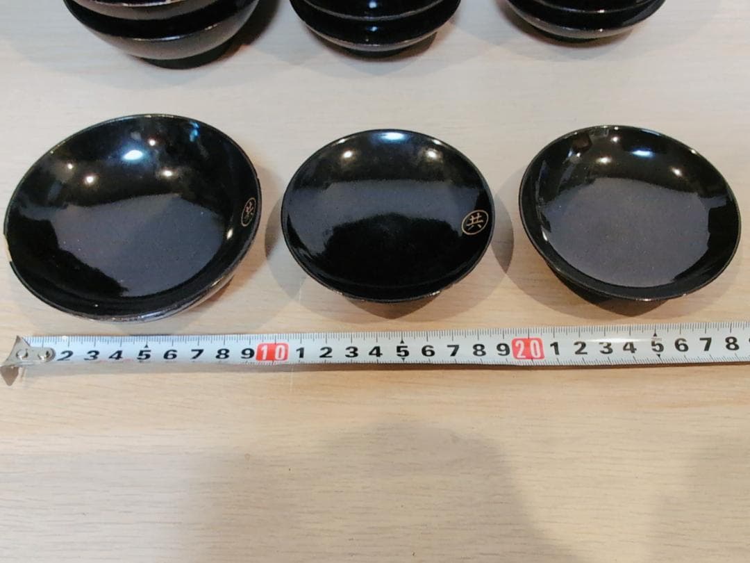 8-3 小皿 漆塗り まとめ売り セット 黒い皿セット 大量 剥げあり