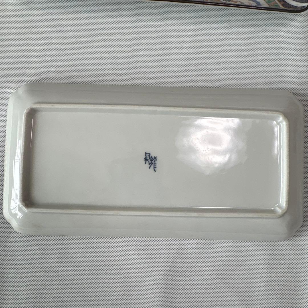 有田焼 昇龍窯 古伊万里 染錦 長角皿 5枚