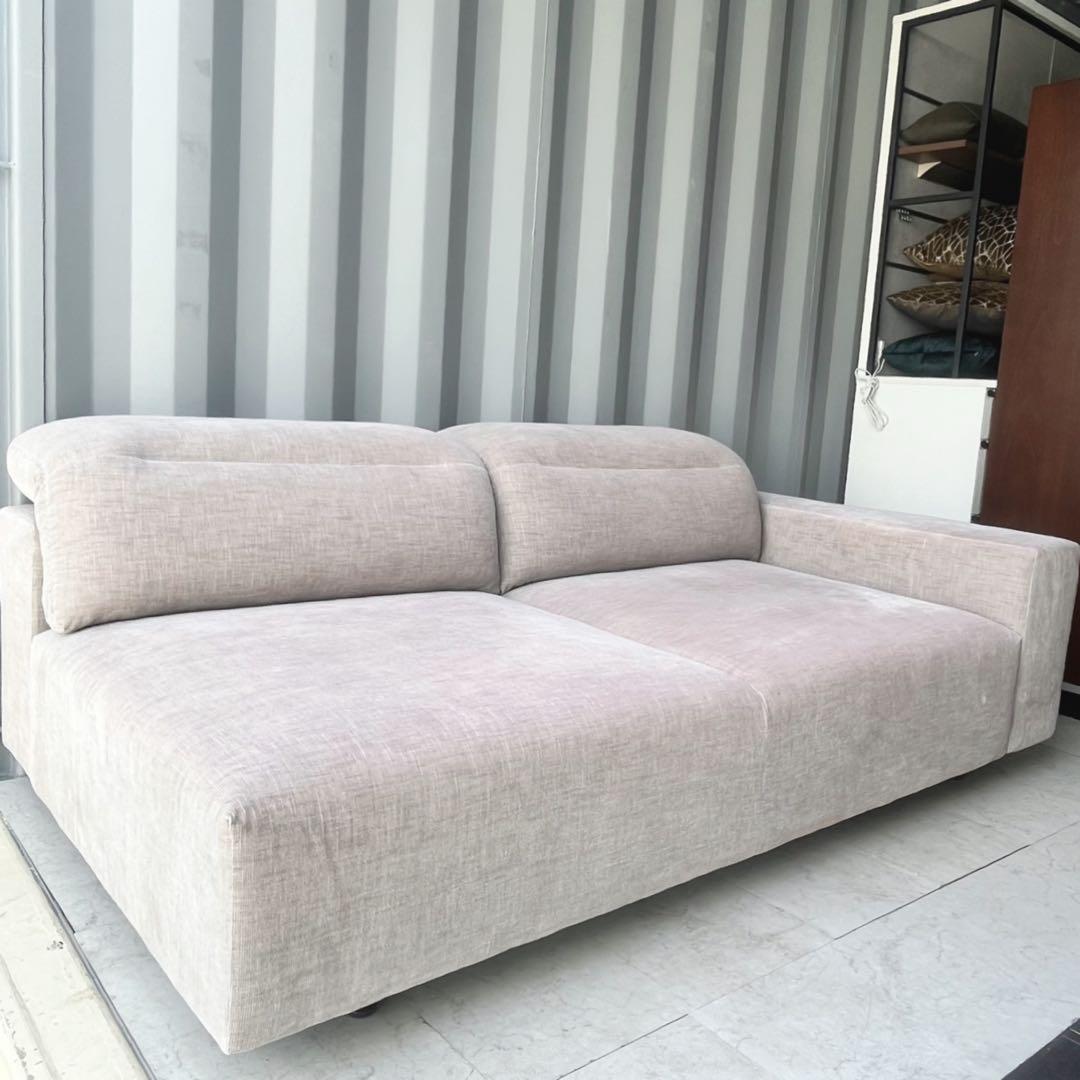 取付無料！ボーコンセプト ハンプトン 収納付き左アーム3人掛けファブリックソファ