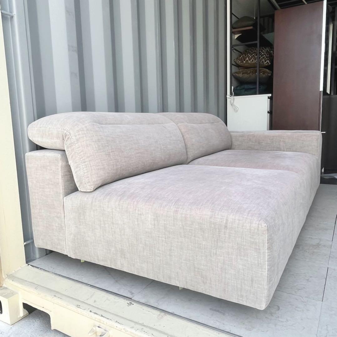 取付無料！ボーコンセプト ハンプトン 収納付き左アーム3人掛けファブリックソファ