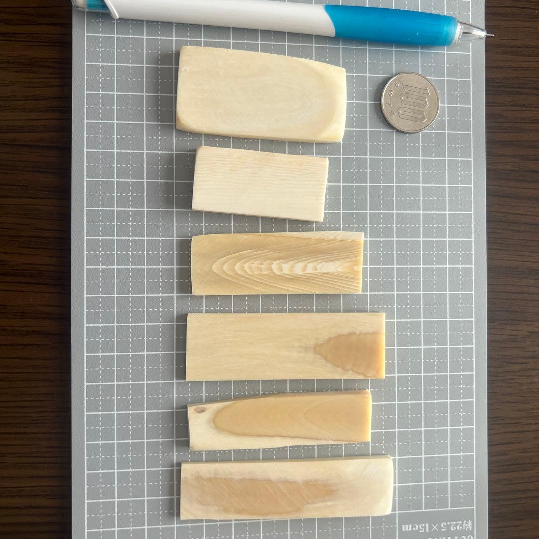 マッコウクジラ歯両面磨き角材加工