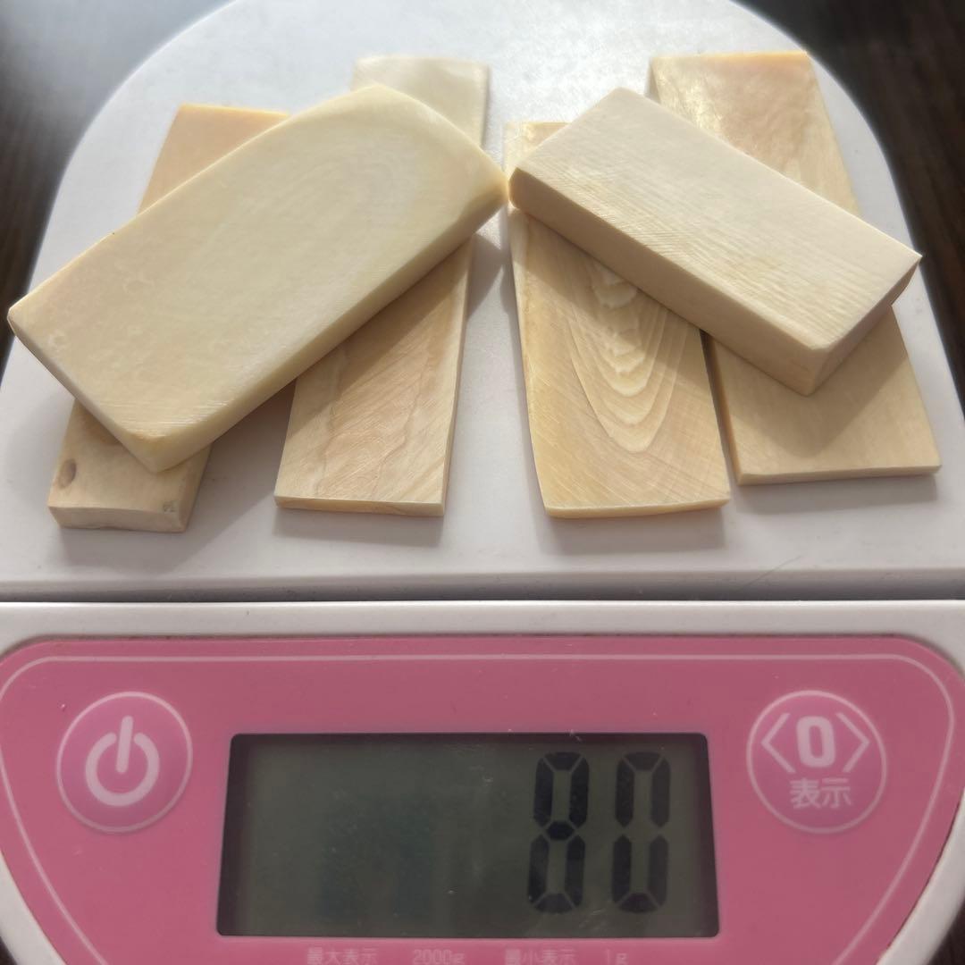 マッコウクジラ歯両面磨き角材加工