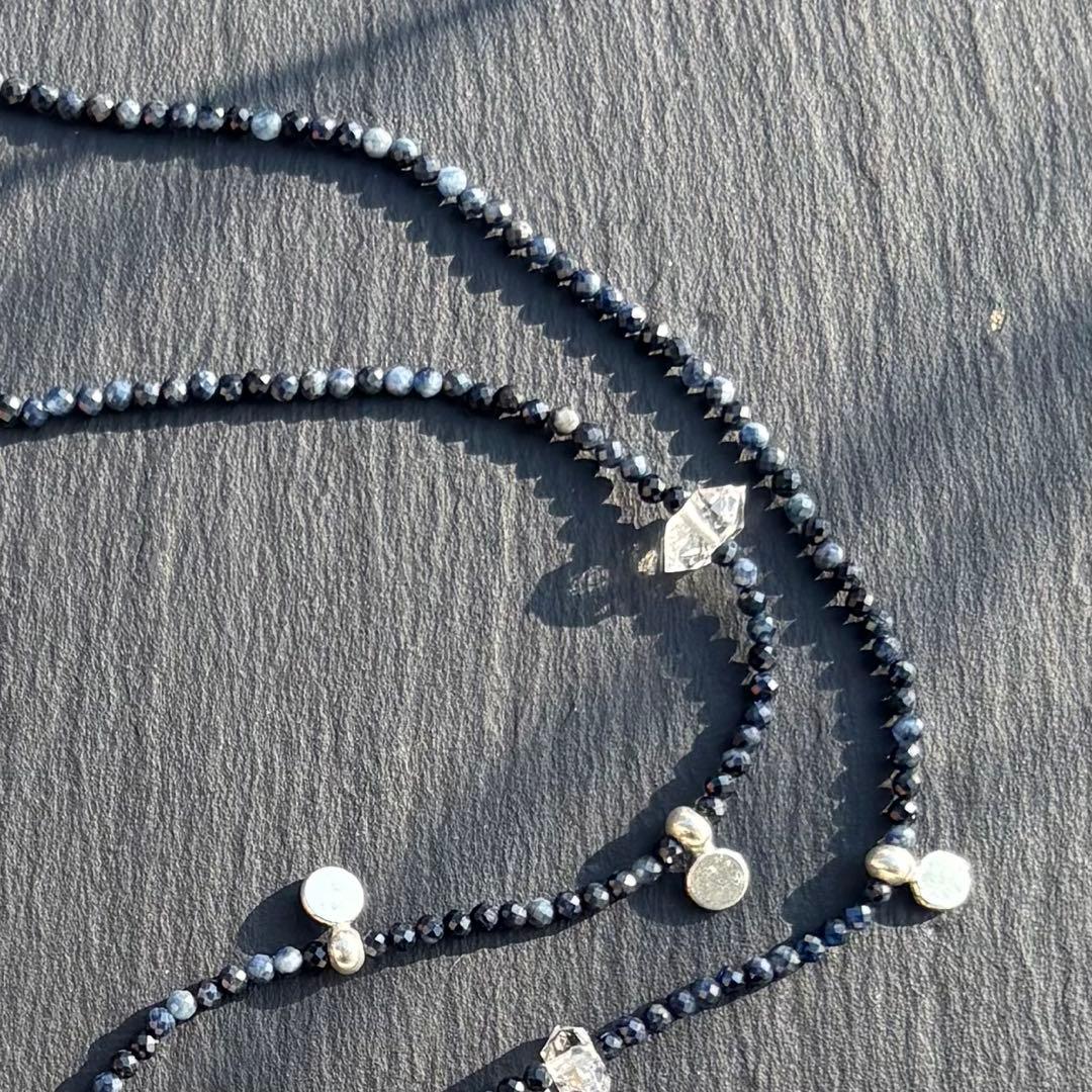 サファイア・ハーキマーダイヤモンド ・レインボームーンストーンネックレス