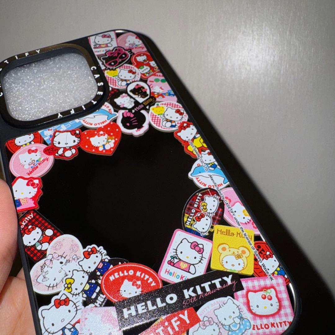 キティ50周年ステッカーフィルムケース(casetify)iPhone15pro