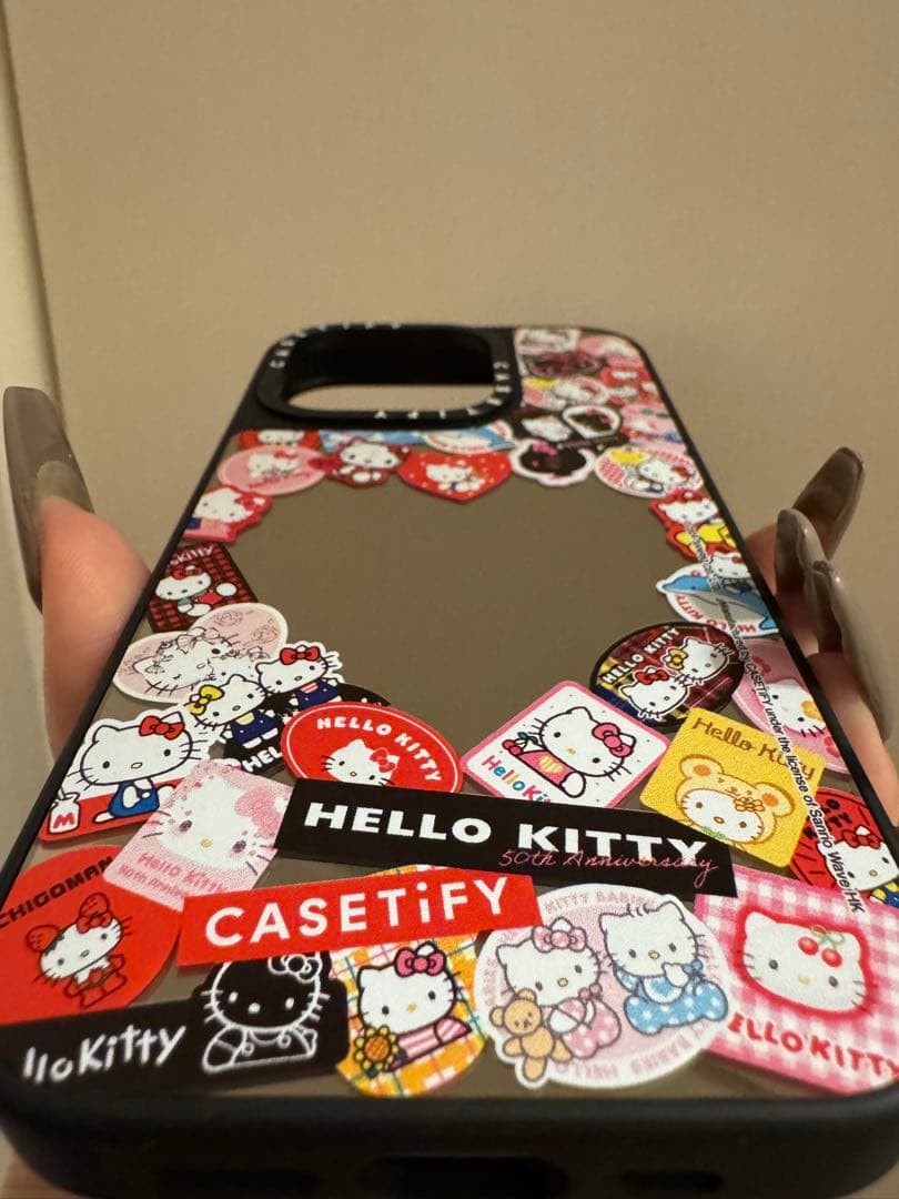 キティ50周年ステッカーフィルムケース(casetify)iPhone15pro